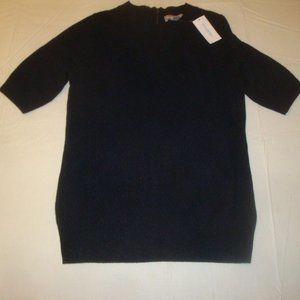 Banana Republic Shine Elbow Short Sleeve Dark Navy Blue Blouse